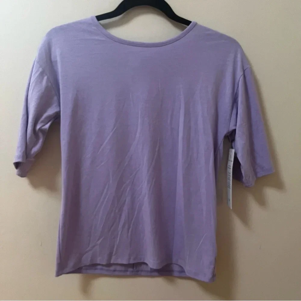 Threads 4 Thought Purple 3/4 sleeve Shirt with back detail -Size 14 Girls